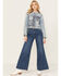 Cleo + Wolf Women's Light Wash Cropped Trucker Denim Jacket, Light Medium Wash, hi-res