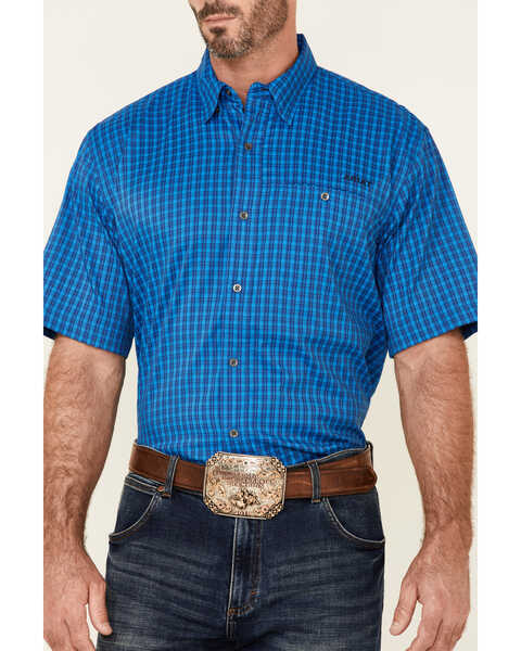 Image #3 - Ariat Men's AriatTEK Drift Small Plaid Short Sleeve Western Shirt, , hi-res
