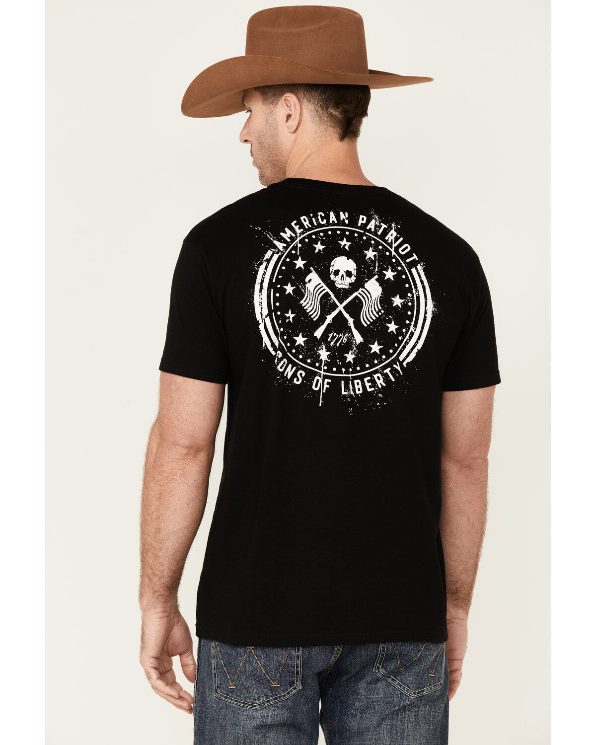 Image #4 - Howitzer Men's American Patriot Sons Of Liberty Graphic Short Sleeve T-Shirt, Black, hi-res