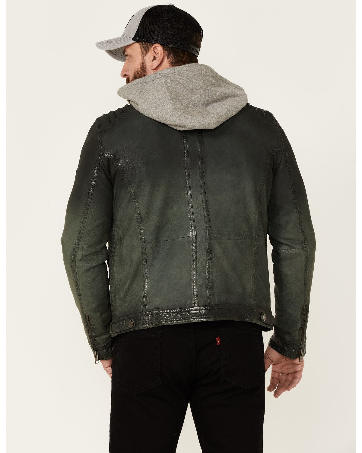 Image #4 - Mauritius Leather Men's Viko Hooded Zip-Front Moto Jacket , , hi-res