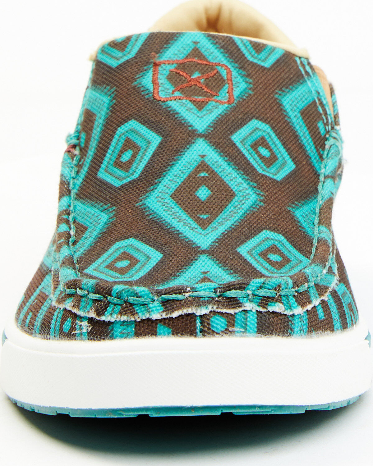 Image #4 - Twisted X Women's Southwestern Pattern Casual Kicks Slip-On Shoes - Moc Toe, Chocolate/turquoise, hi-res
