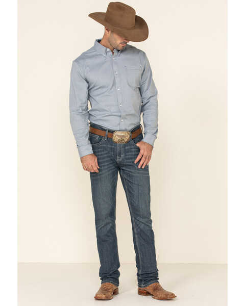 Image #2 - Cody James Core Men's Corpus Small Geo Print Long Sleeve Western Shirt , , hi-res