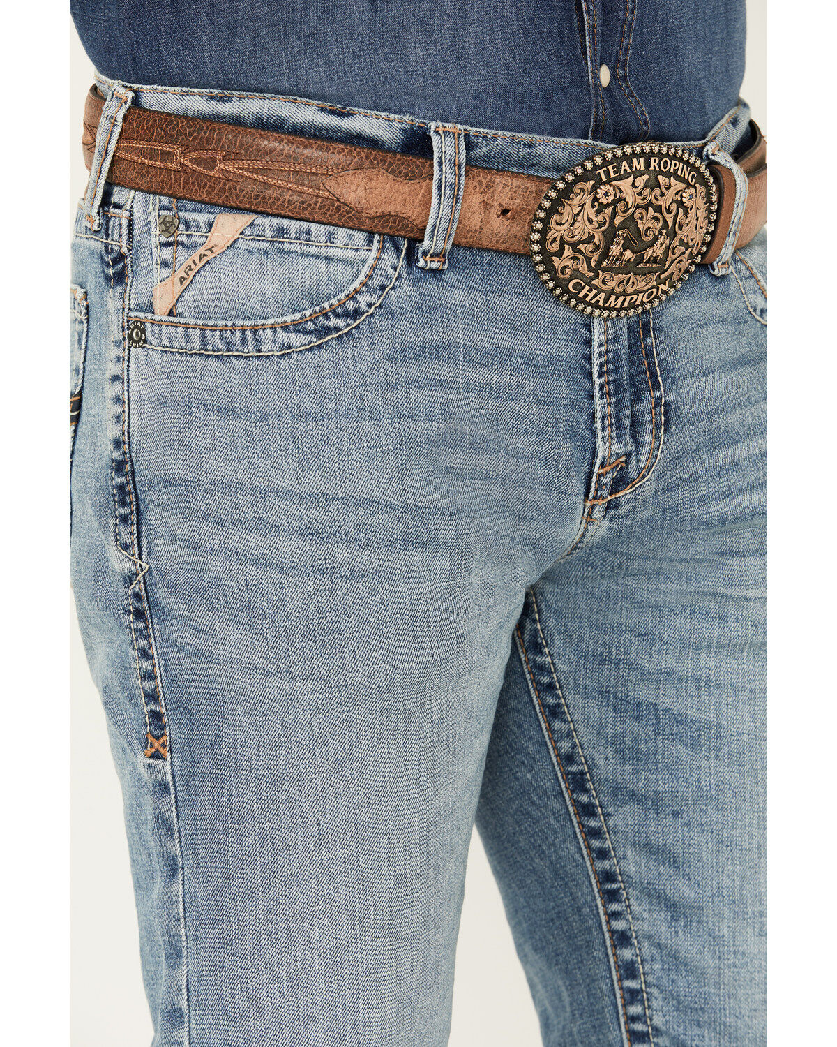 Product Name:  Ariat Men's M7 Medium Wash Slim Stretch Kodi Straight Stretch Denim Jeans