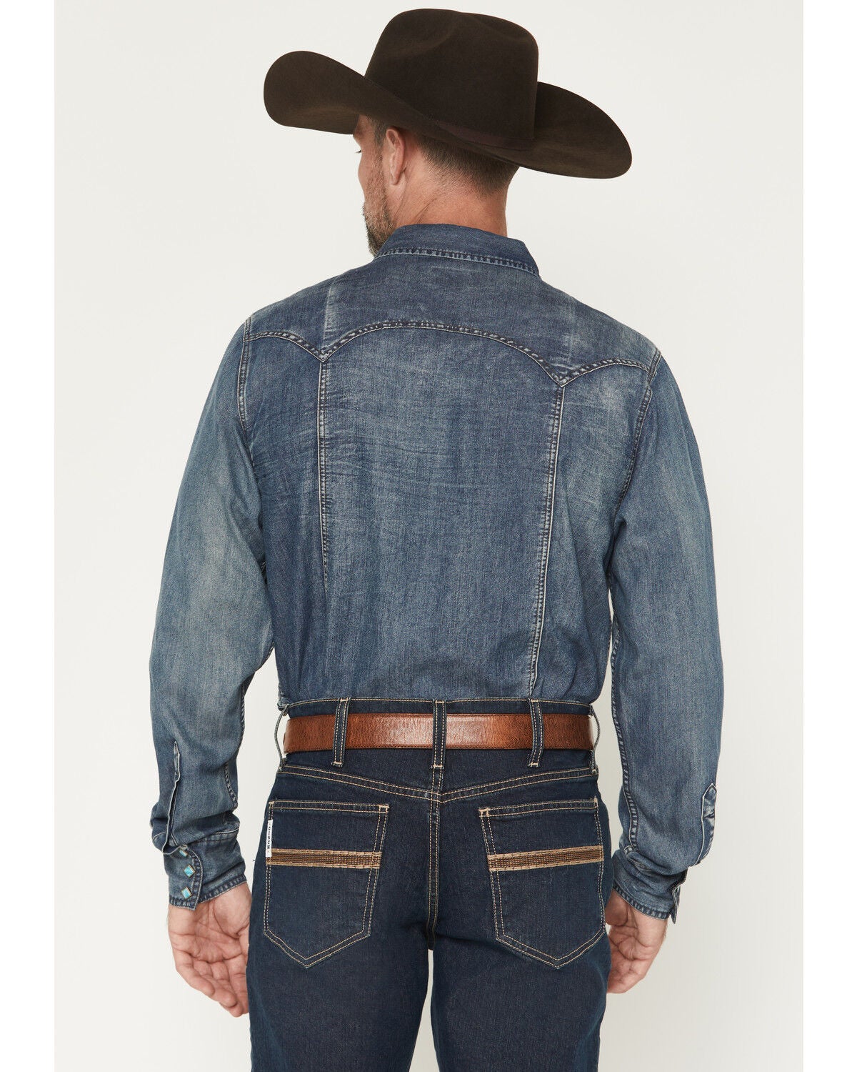 Image #4 - Kimes Ranch Men's Memphis Denim Long Sleeve Snap Western Shirt, , hi-res
