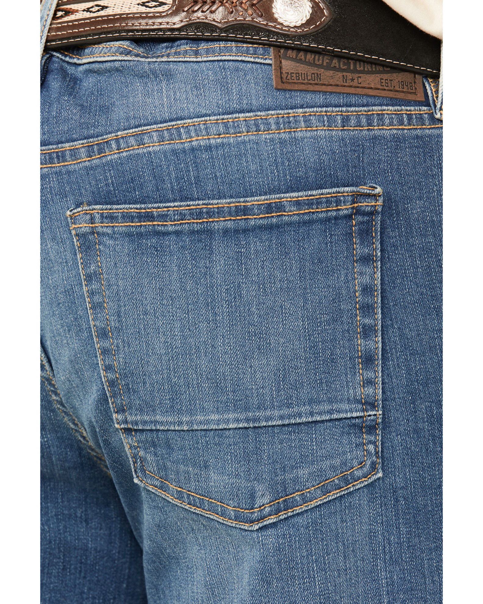 DEVIL-DOG Dungarees Men's Powells Medium Wash Slim Straight Stretch Jeans
