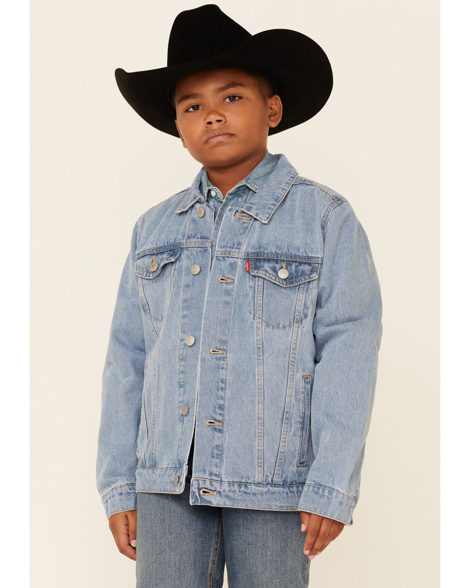 Levi s Boys Light Wash Denim Button Down Trucker Jacket