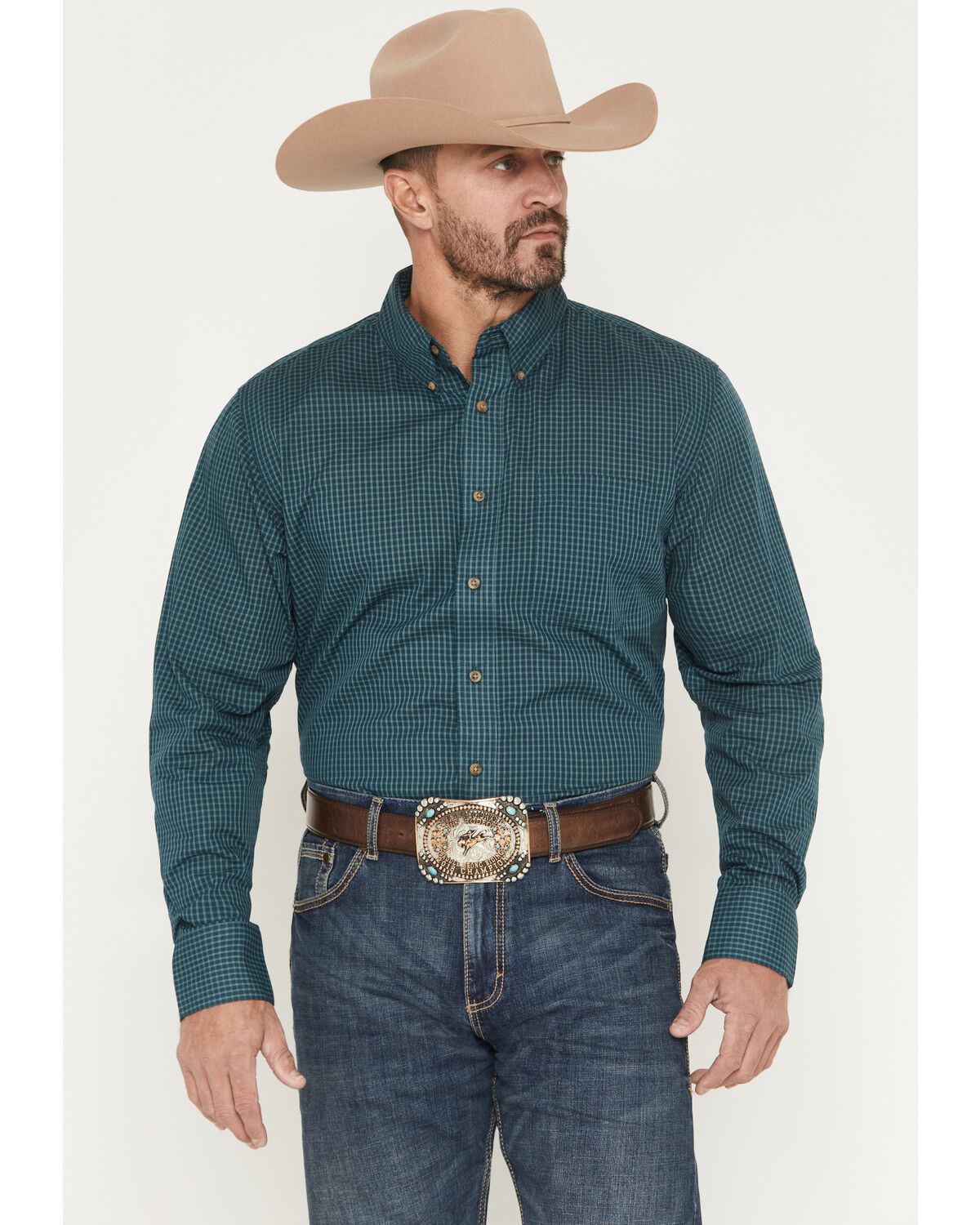 Image #3 - Wrangler Riata Men's Assorted Plaid Print Short Sleeve Button-Down Western Shirt, Multi, hi-res