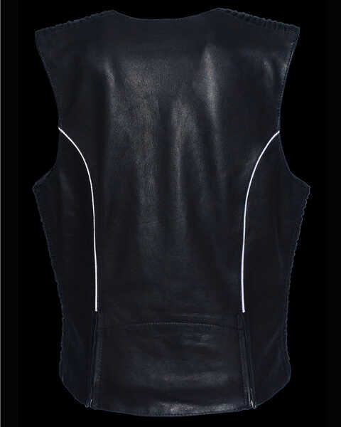 Image #2 - Milwaukee Leather Women's Lightweight Crinkle Snap Front Vest - 5X, Black, hi-res