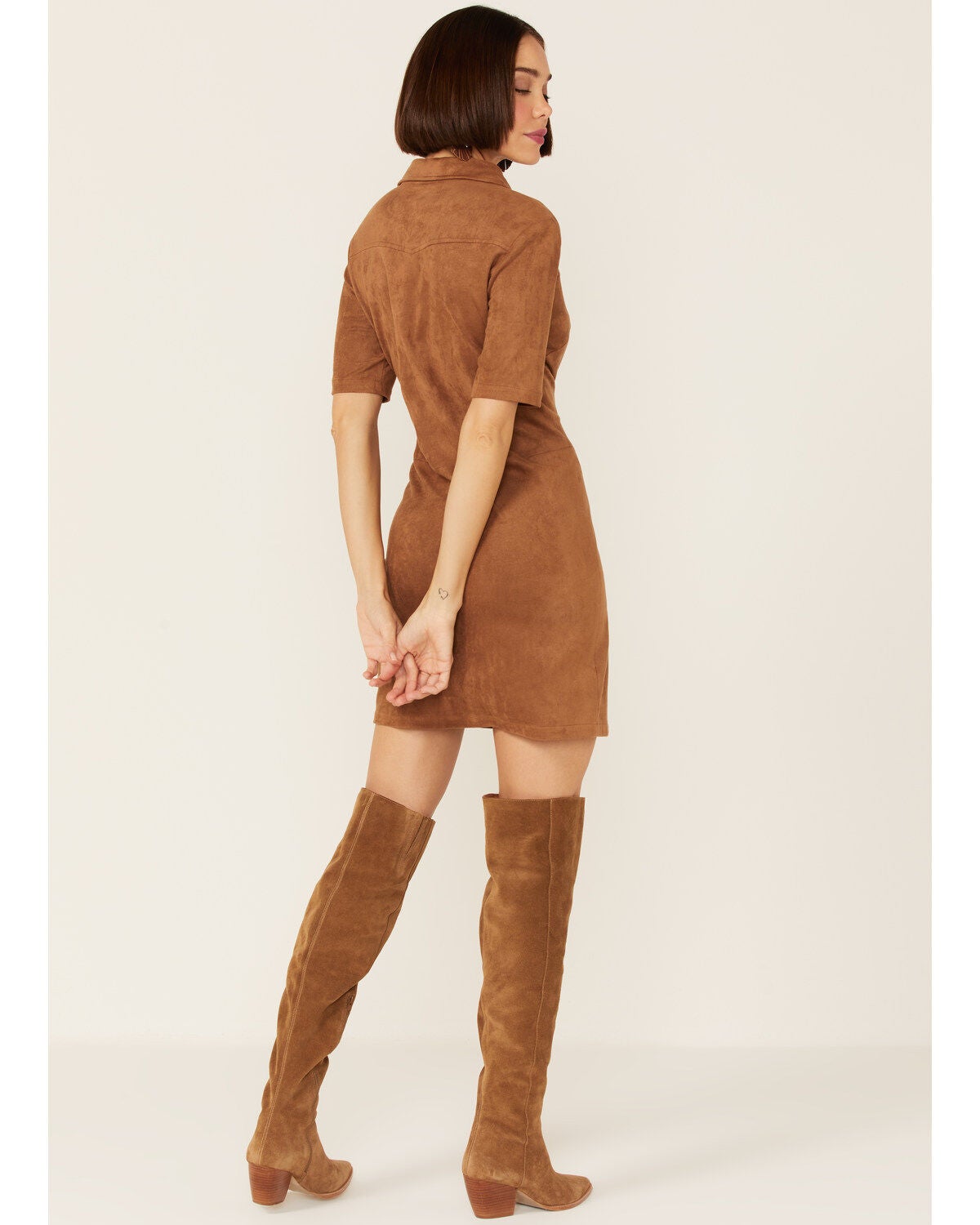 suede shirt dress