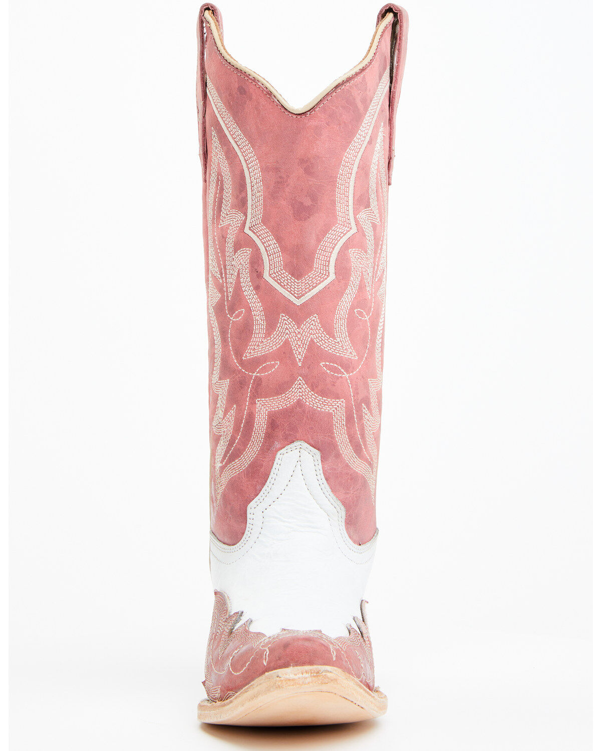 Image #4 - Circle G Women's Wingtip Overlay Western Boots - Snip Toe, Pink, hi-res