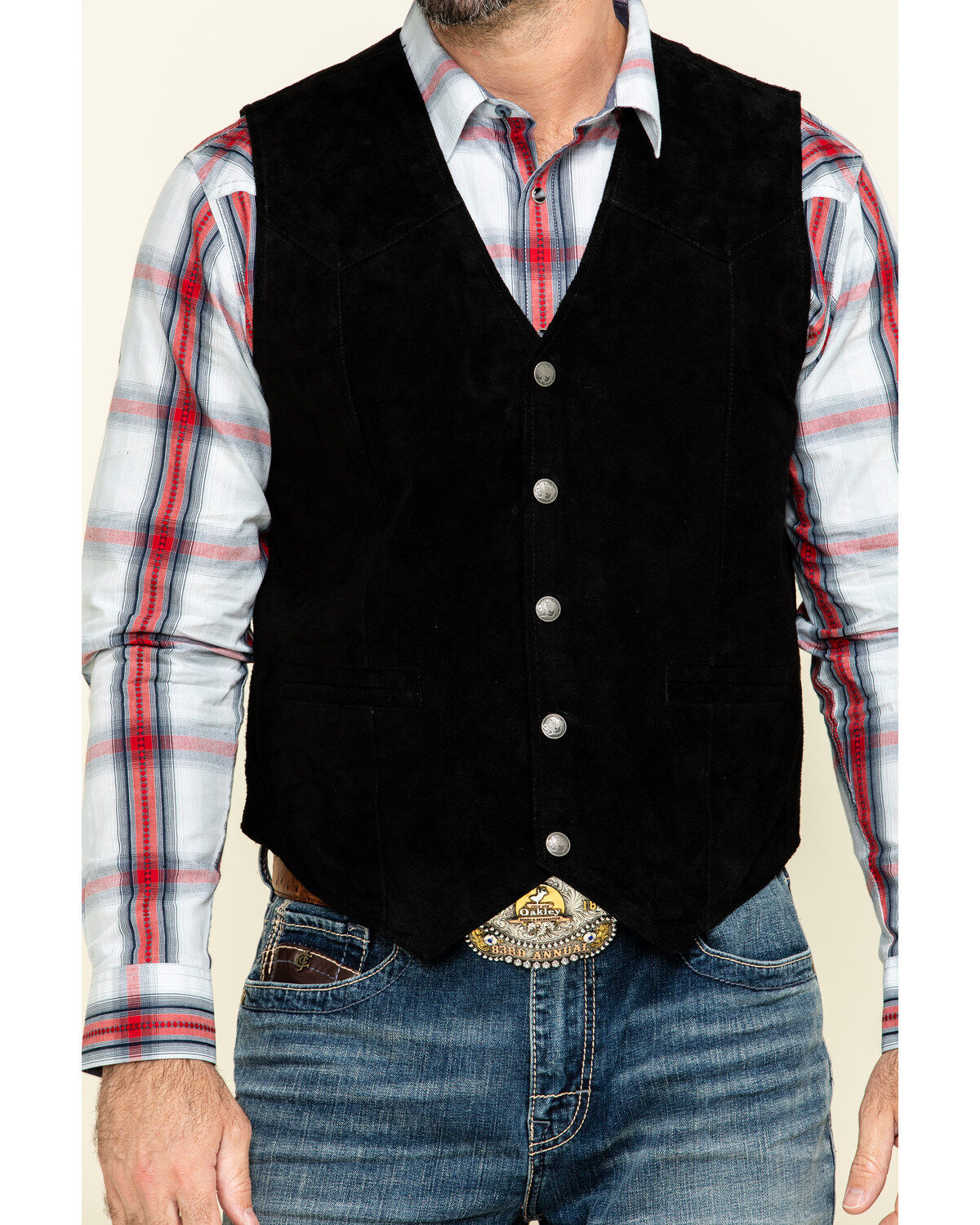 Image #4 - Cody James Men's Angus Suede Vest, Black, hi-res