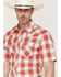 Image #2 - Wrangler Retro Men's Plaid Print Short Sleeve Snap Western Shirt, Red, hi-res