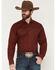 Image #1 - Cinch Men's Polka Dot Print Long Sleeve Button-Down Stretch Western Shirt, Burgundy, hi-res