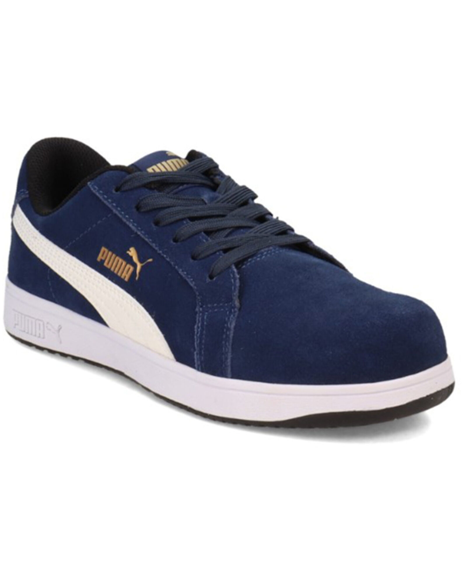 Puma Safety Iconic Suede Low EH SR Comp Toe 9.5 Men s Navy
