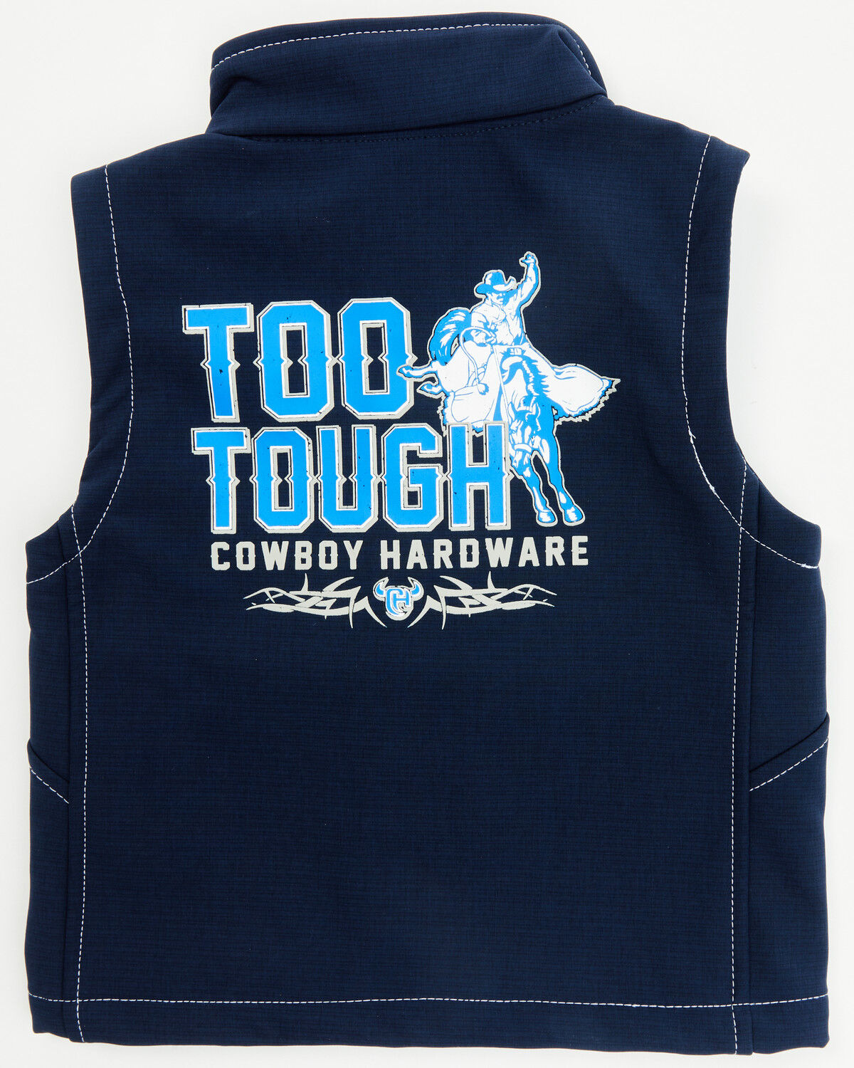 Image #3 - Cowboy Hardware Toddler Boys' Too Tough Vest, Navy, hi-res