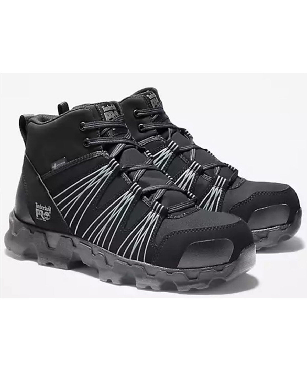 Image #1 - Timberland PRO Men's Powertrain Work Sneakers - Alloy Toe, Black, hi-res