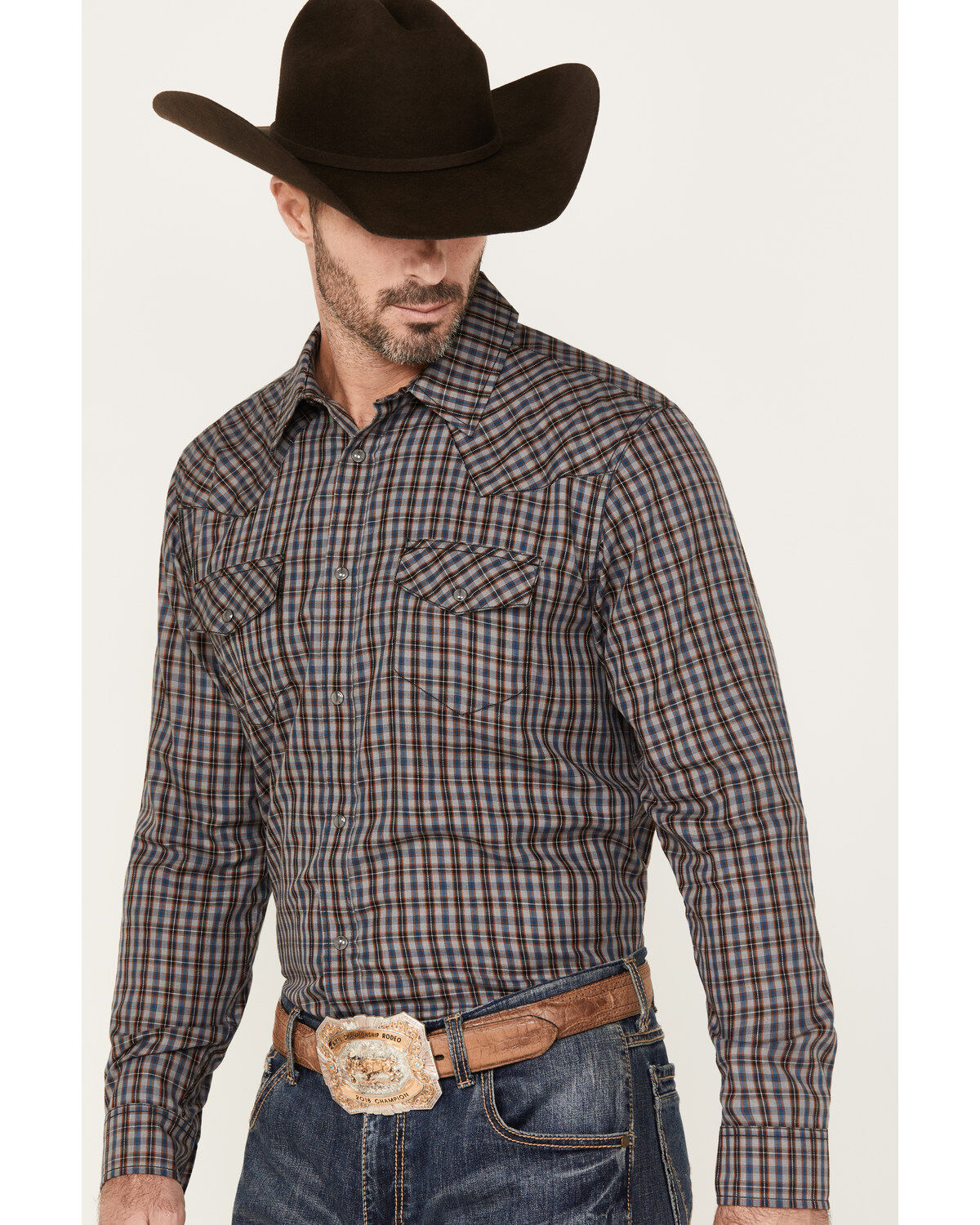 Image #2 - Gibson Men's Foundation Plaid Print Long Sleeve Snap Western Shirt, , hi-res