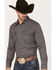 Gibson Men's Foundation Plaid Print Long Sleeve Snap Western Shirt, Grey, hi-res