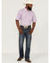 Resistol Men's Beneferd Solid Short Sleeve Button Down Western Shirt , Purple, hi-res