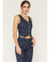 Image #2 - Shyanne Women's Lucy Floral Print Vest, Dark Wash, hi-res