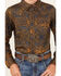 Image #3 - Cody James Boys' Winding Roads Printed Long Sleeve Pearl Snap Western Shirt, Chocolate, hi-res