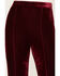 Flying Tomato Women's Velour Seamed Pants, Burgundy, hi-res