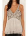 Shyanne Women's Beaded Fringe Halter Top, Pewter, hi-res