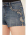 Image #2 - Idyllwind Women's Onslow Medium Wash Mid Rise Rebel Embellished Stretch Shorts, , hi-res