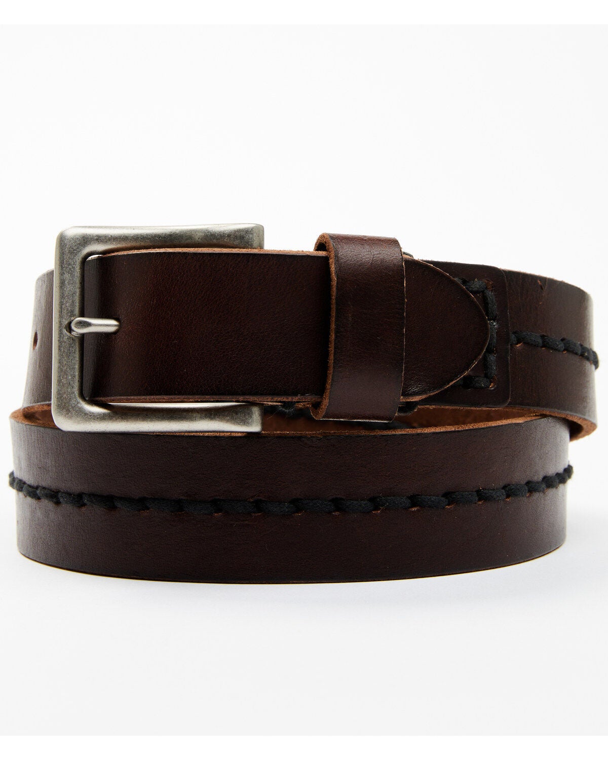 Brothers and Sons Men's Center Woven Detailed Belt, Brown, hi-res