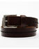 Image #1 - Brothers and Sons Men's Center Woven Detailed Belt, Brown, hi-res
