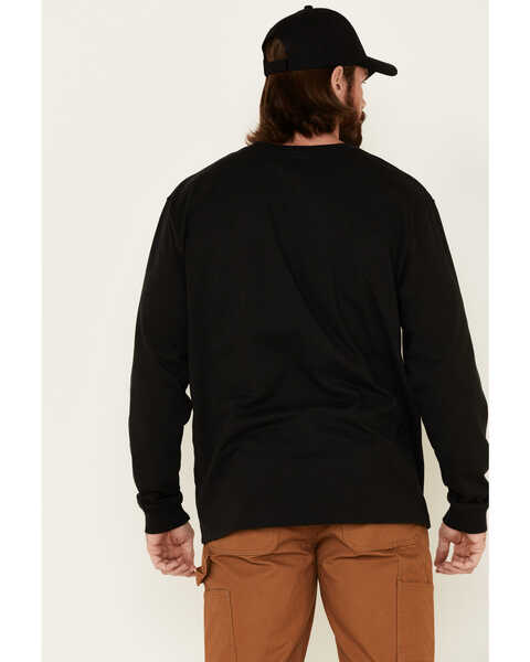 Carhartt Men's Loose Fit Heavyweight Long Sleeve Logo Graphic Work T-Shirt, Black, hi-res