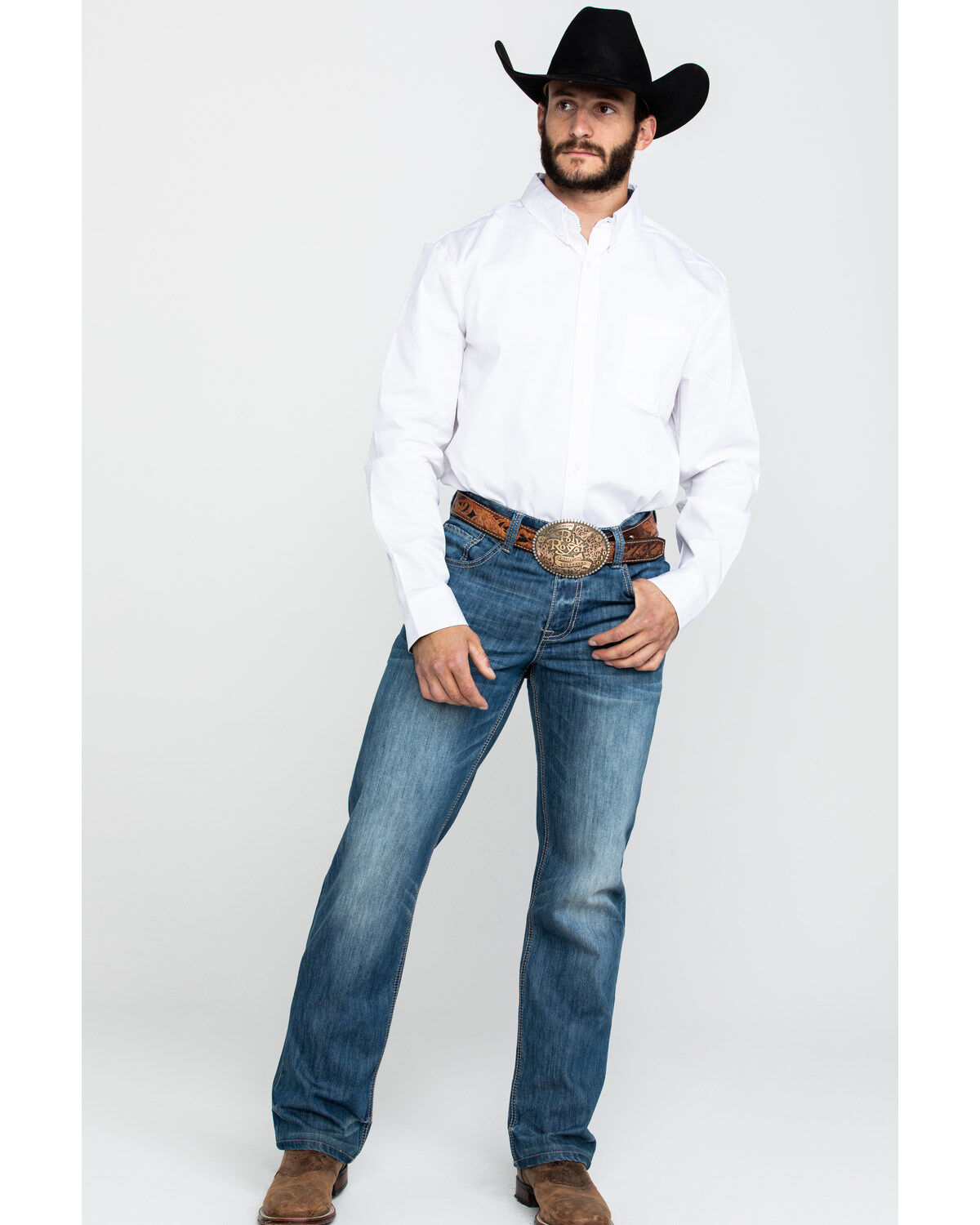 Image #6 - Cody James Core Men's White Solid Long Sleeve Western Shirt, , hi-res