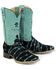 Image #1 - Tin Haul Women's Barbwire Belle Suede Western Boots - Broad Square Toe, Black, hi-res