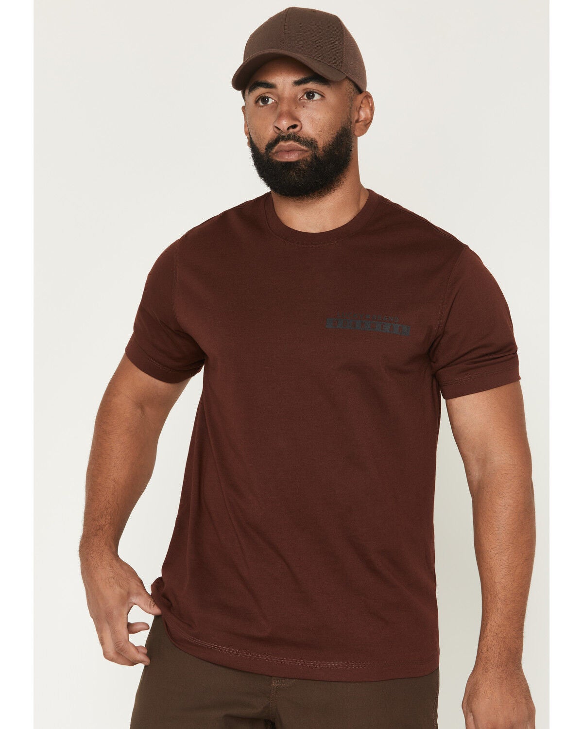 Lucky Brand Workwear Men's Logo Short Sleeve Graphic T-Shirt, Chocolate, hi-res