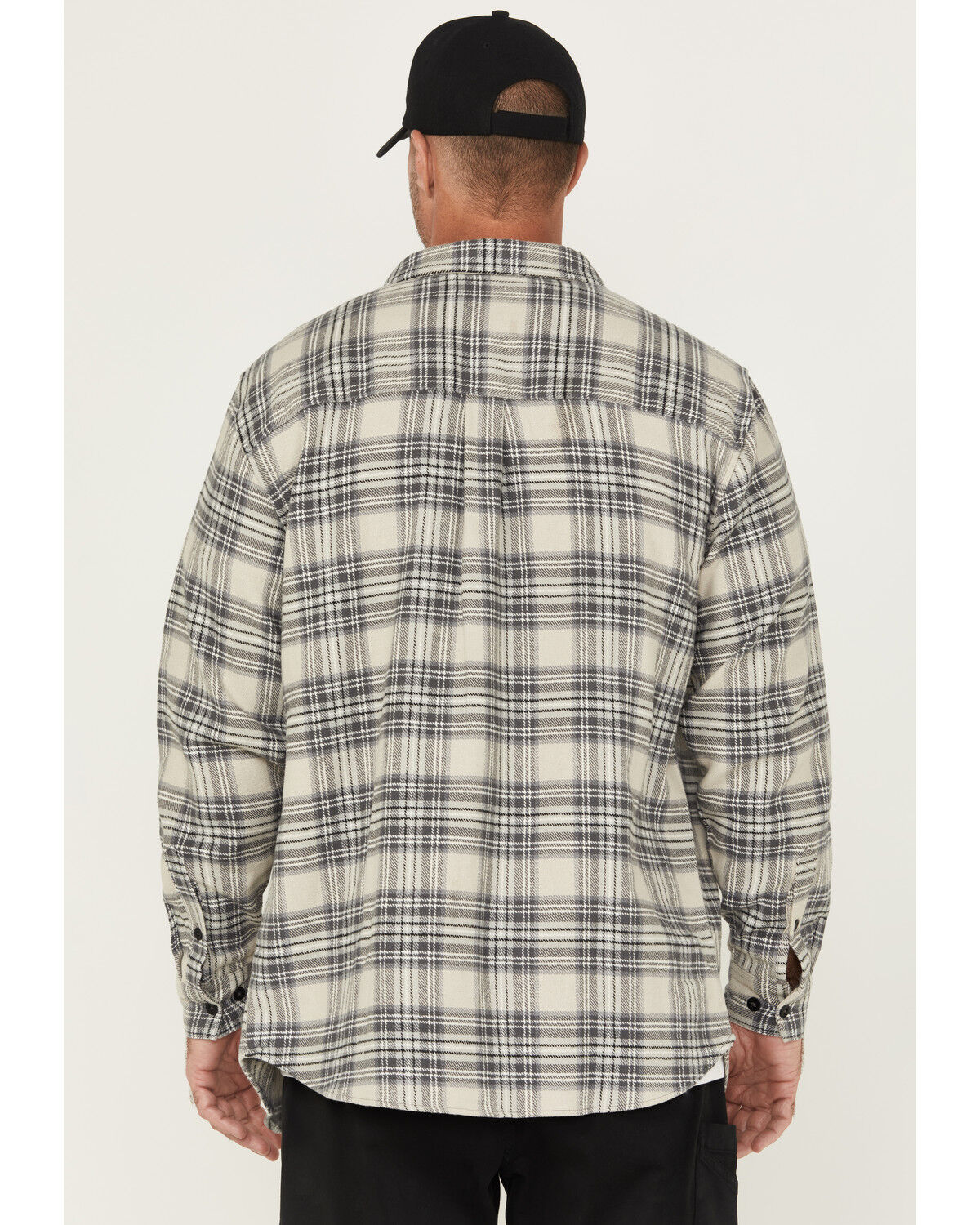 Image #4 - Thorogood Men's Plaid Print Heavyweight Brushed Flannel Long Sleeve Button-Down Shirt, Grey, hi-res