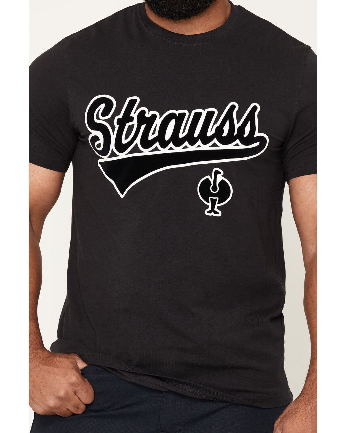 Image #3 - Strauss Men's Logo Short Sleeve Graphic T-Shirt, Black, hi-res