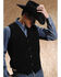 Image #1 - Roper Men's Suede Leather Vest, Black, hi-res