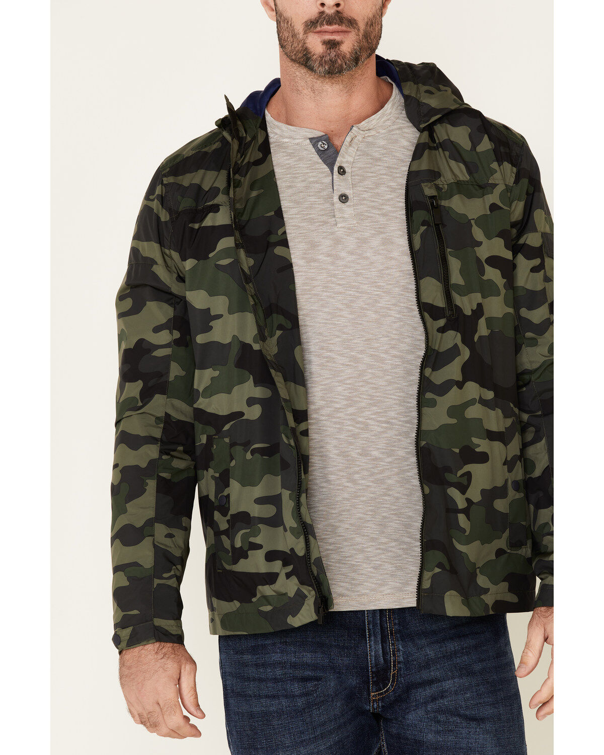 Image #3 - Flag & Anthem Men's Byron Camo Print Hooded Windbreaker Jacket, Green, hi-res