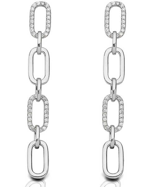 Kelly Herd Women's Silver Four-Link Paperclip Earrings, No Color, hi-res
