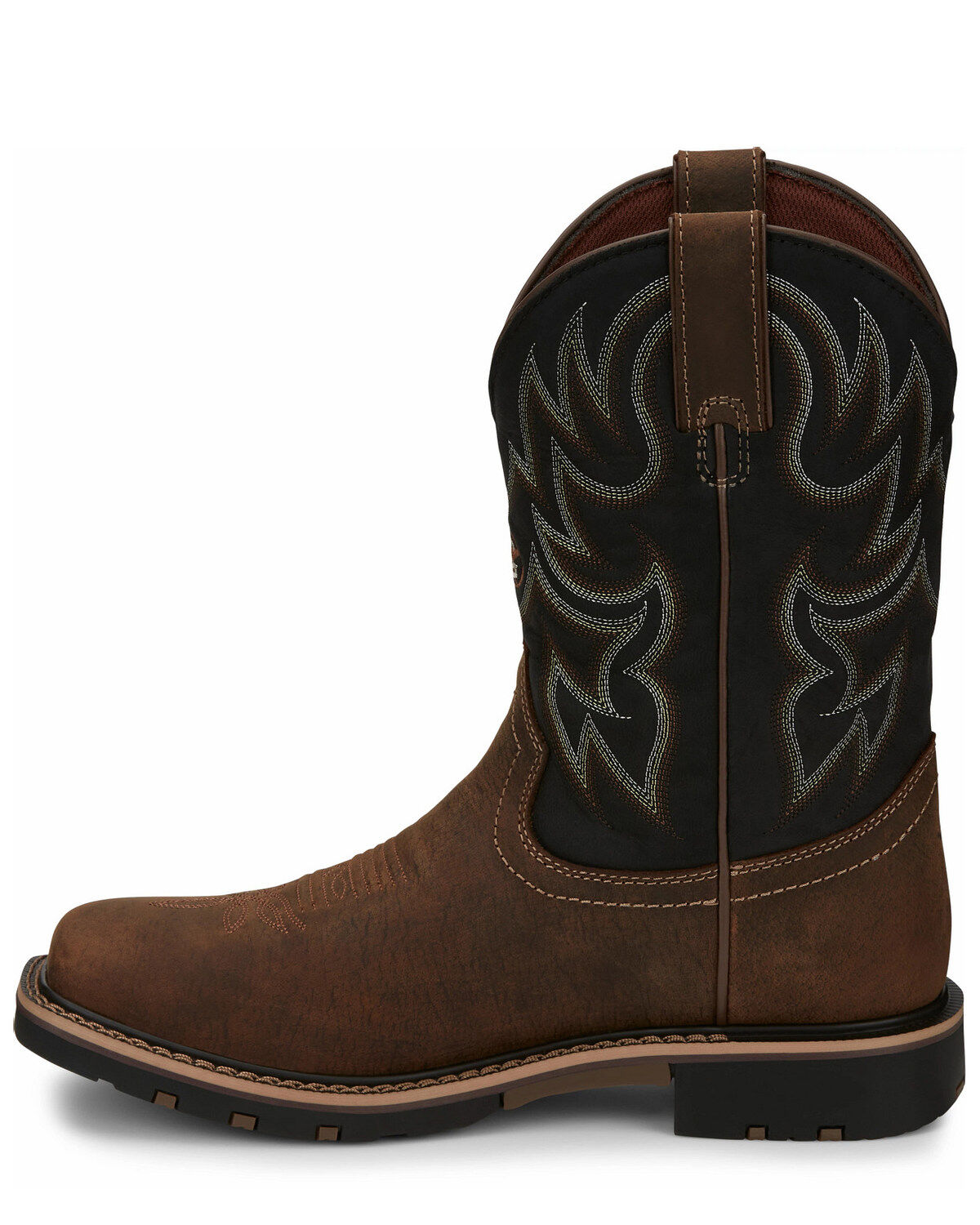 Justin Men's Fireman Black Western Boots - Square Toe | Boot