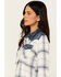 Image #2 - Idyllwind Women's Ethel Featherlight Plaid Print Long Sleeve Pearl Snap Western Shirt , Steel Blue, hi-res