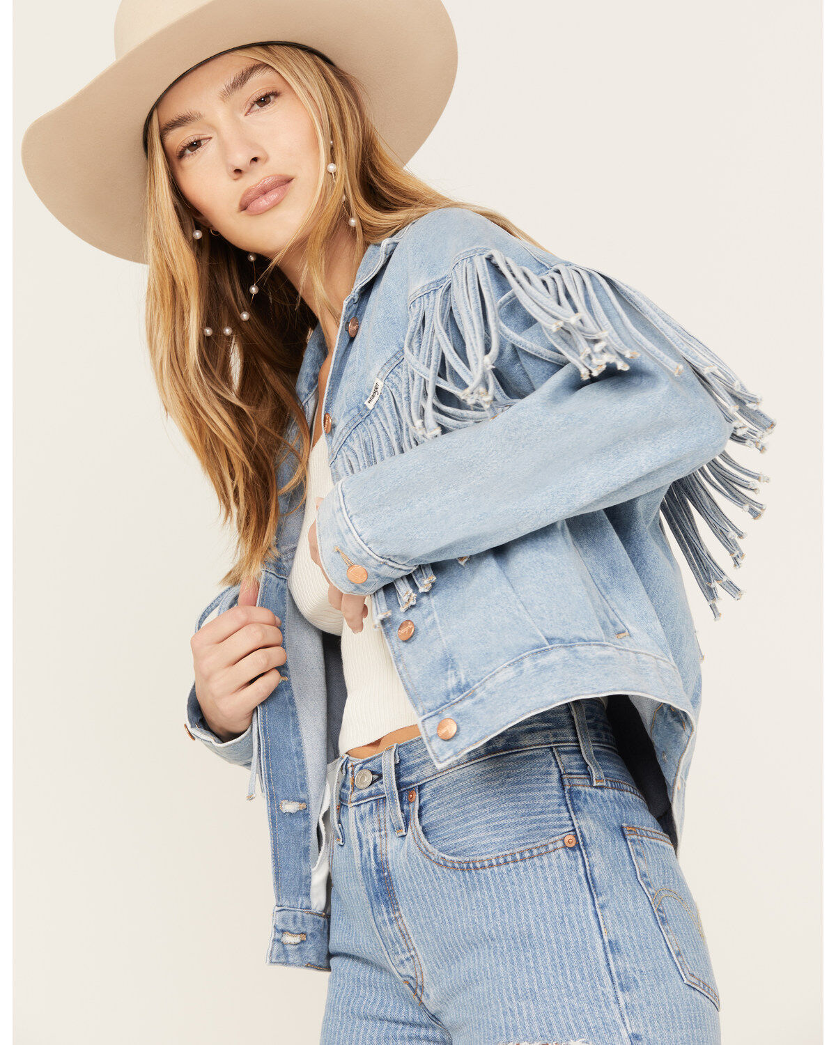 Image #3 - Wrangler Women's Throwback Fringe Jacket, , hi-res