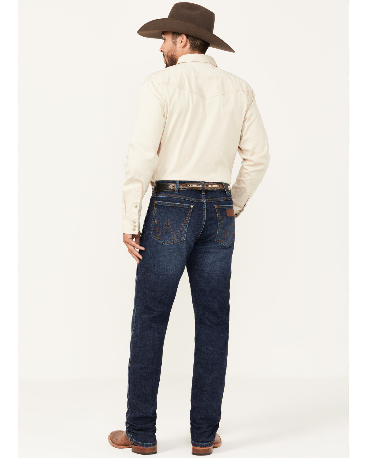 Image #3 - Wrangler Retro Men's Homburg Dark Wash Slim Straight Stretch Premium Green Jeans, Dark Wash, hi-res