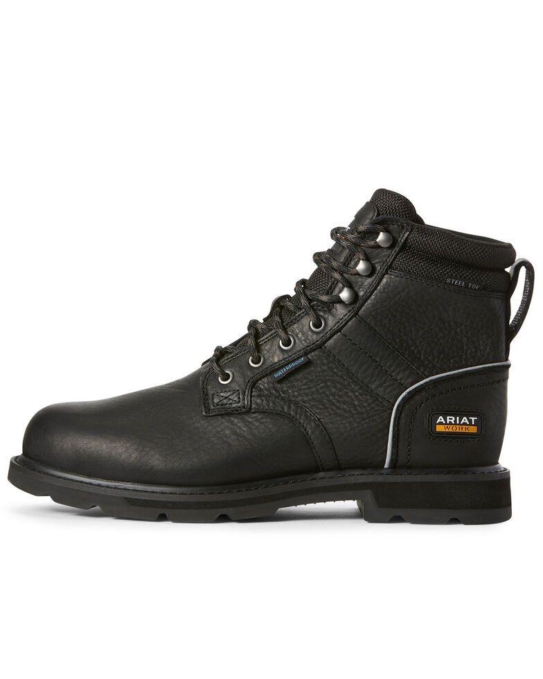Ariat Men's Black Groundbreaker Waterproof Work Boots - Steel Toe