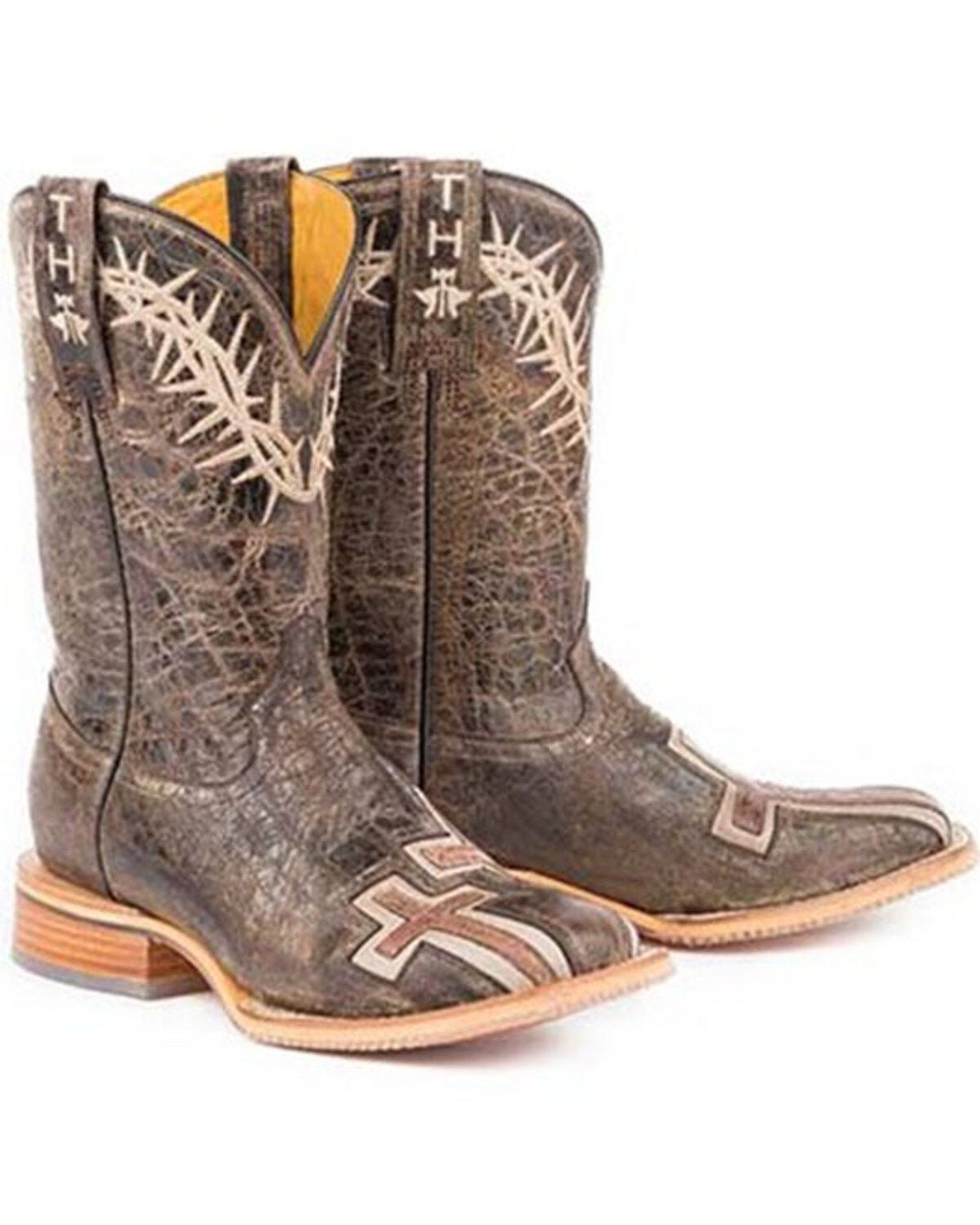 Tin Haul Women's My Savior Western Boots - Broad Square Toe, Brown, hi-res