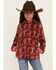 Image #1 - Wrangler Girls' Cacti Hooded Pullover, Rust Copper, hi-res