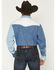 Image #4 - Wrangler Men's Brushpopper Denim Block Long Sleeve Snap Western Shirt, , hi-res