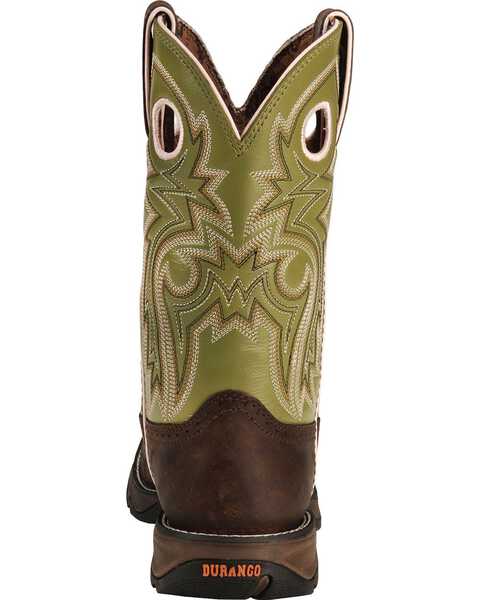 Image #7 - Durango Lady Rebel Green Saddle Cowgirl Boots - Square Toe, , hi-res