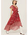 Beyond The Radar Women's Red Floral Picnic Maxi Dress, Red, hi-res
