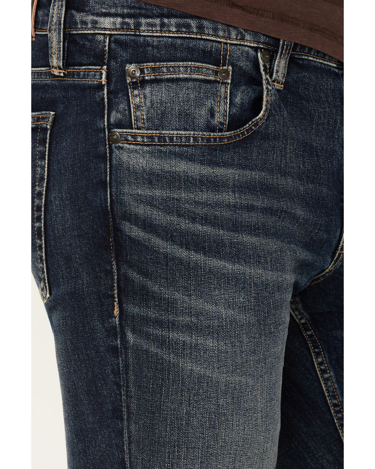 Image #2 - Brothers and Sons Men's Drifter Wash Tucker Slim Straight Stretch Denim Jeans, Dark Wash, hi-res